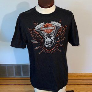 Harley Davidson RED DEER ALBERTA CANADA Oil Tee